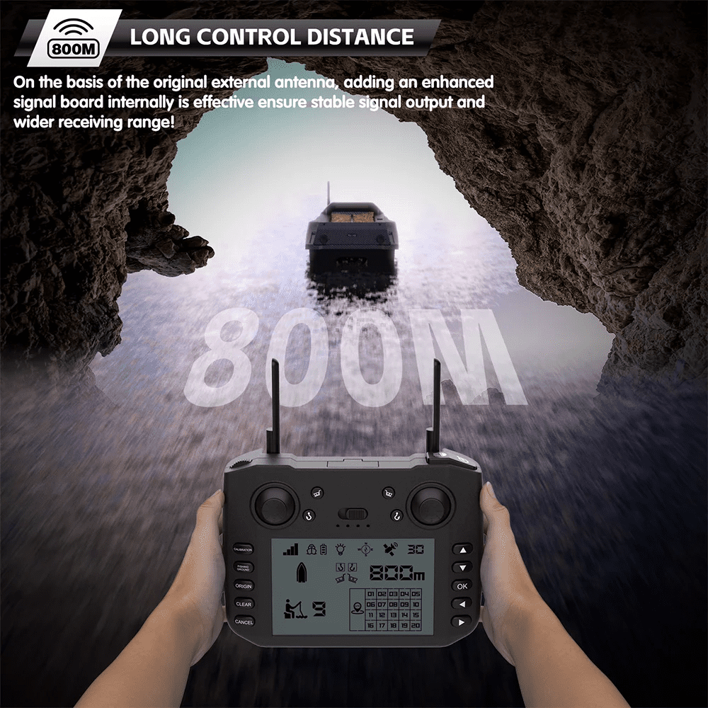 barca de pescuit cu telecomanda cu GPS si Sonar Flytec V080