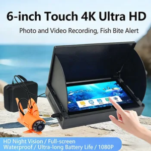 Camera Subacvatica Pescuit 4K cu Ecran 6 Inch Touch, Cablu 15m, Night Vision IR